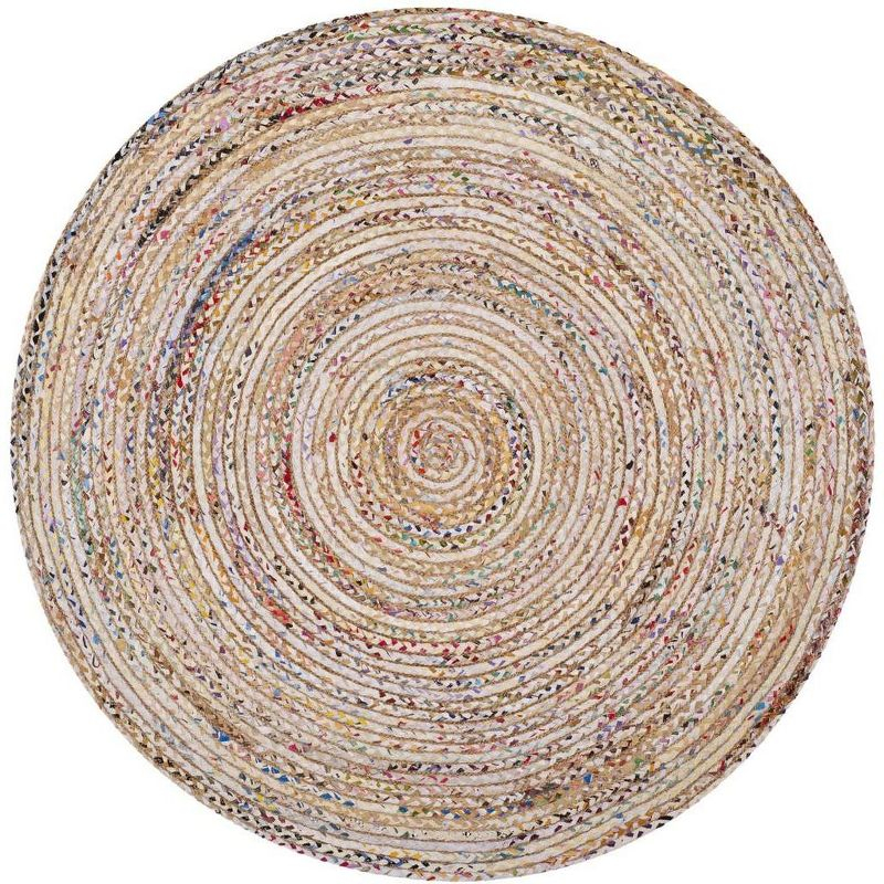 Cape Cod CAP202 Woven Indoor Area Rug - Beige/Multi - 4'x4' Round - Safavieh