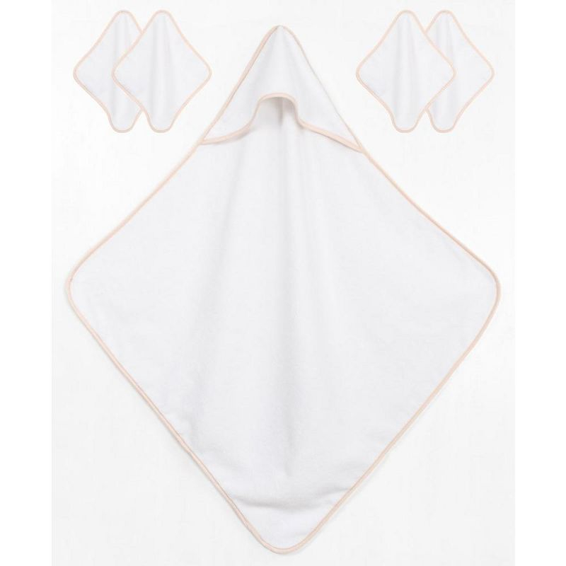 American Soft Linen Turkish Baby Toddler Hooded Bath Towel Set, 100% Cotton Soft Fluffy Baby Toddler Hooded After Shower Towels