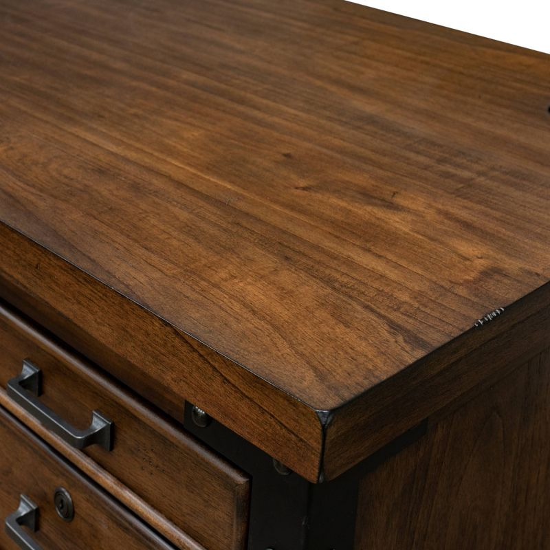 Martin Furniture Addison Half Pedestal Desk Auburn : Sturdy Office Furniture with File Storage, No Assembly Required