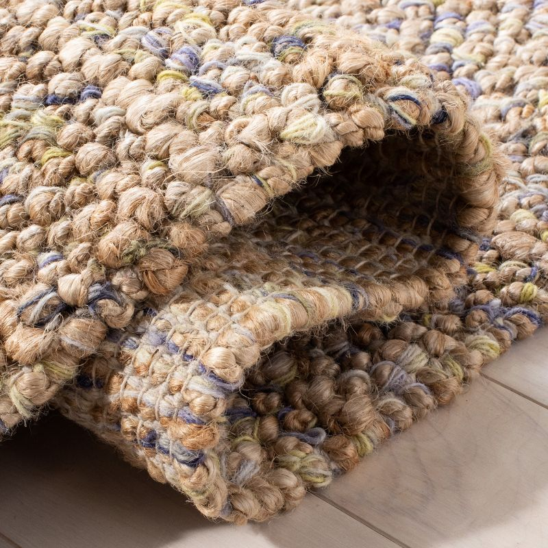 Bohemian BOH901 Hand Woven Indoor Area Rug - Natural/Purple - 6'x6' - Safavieh