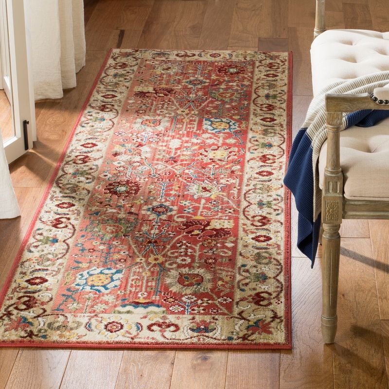 Kashan KSN303 Power Loomed Runner Rug - Red/Beige - 2'6"x6' - Safavieh