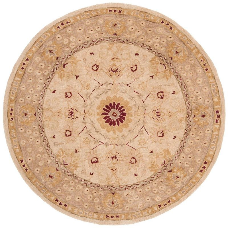 Anatolia AN550 Hand Tufted Area Rug - Sand/Walnut - 6' Round - Safavieh.