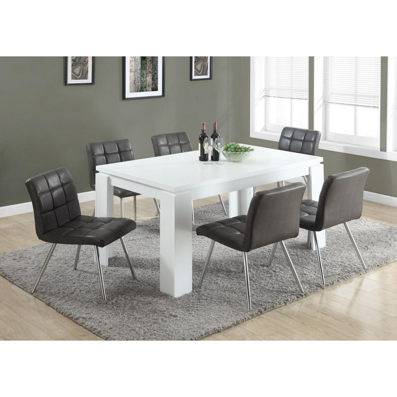 Monarch Specialties Dining Table 60" Rectangular Kitchen Dining Room White Laminate Contemporary Modern