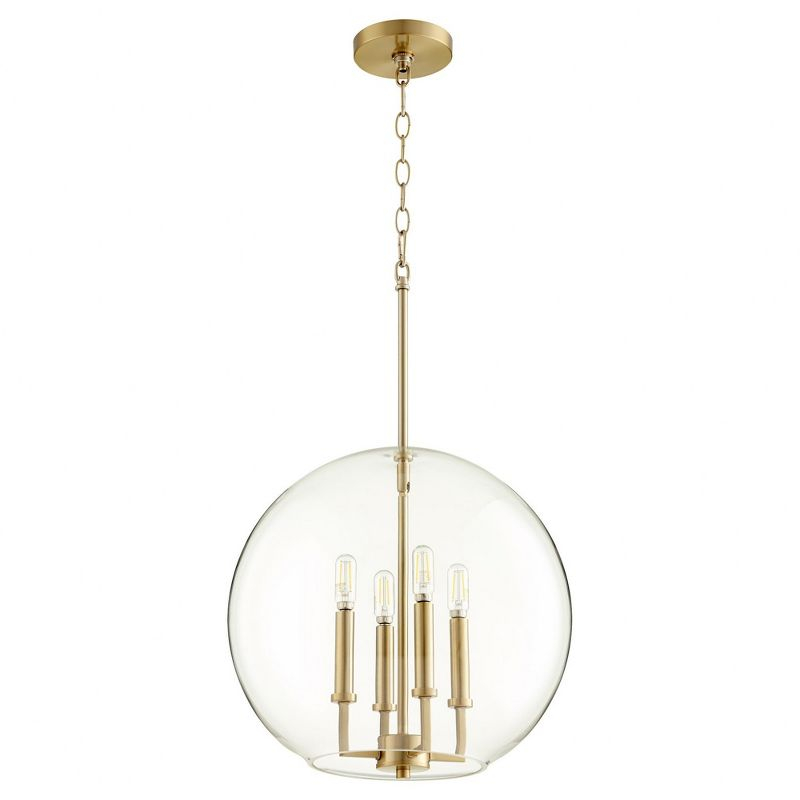 Quorum Lighting 4 - Light Pendant in  Aged Brass