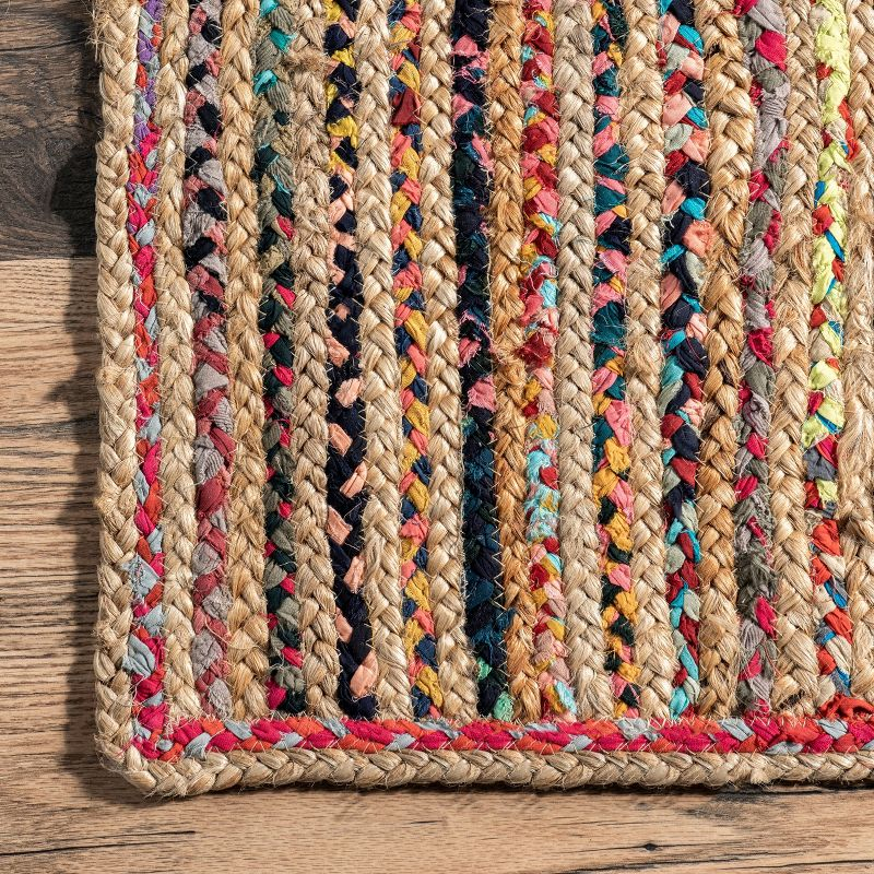 nuLOOM Aleen Bohemian Cotton/Jute Area Rug, Runner 2' 6" x 6', Multicolor