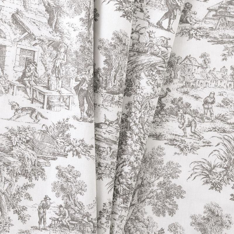 Ellis Curtain Victoria Park Toile Water Proof Room Darkening Blackout Tailored Window Valance - 70 x 12, Gray