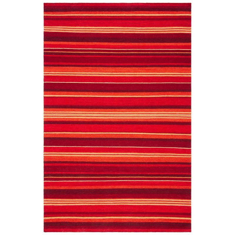 Striped Kilim STK601 Hand Loomed Indoor Accent Rug - Red - 3'x5' - Safavieh