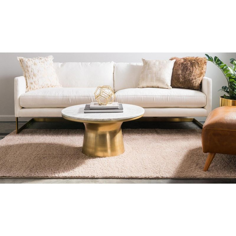 Unique Loom 4' 1 x 6' 1 Taupe Studio Solid Shag Sky Area Rug