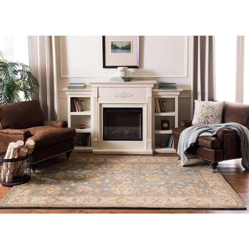 Antiquity AT312 Hand Tufted Area Rug - Blue/Beige - 8'3"x11' - Safavieh.