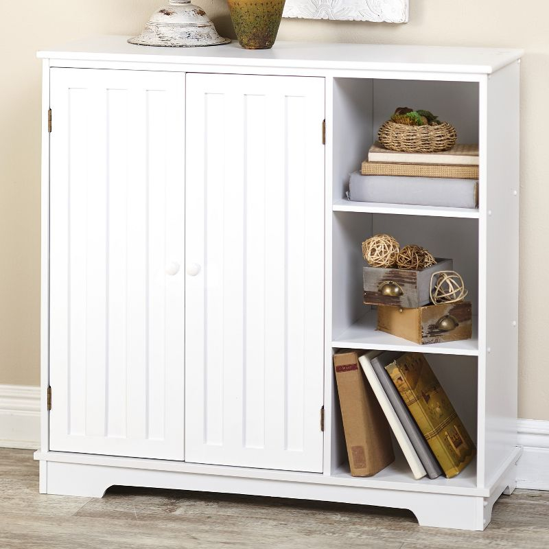The Lakeside Collection Beadboard Buffet Cabinet - Sideboard with Storage - White