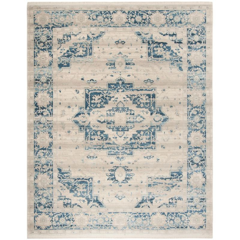 Vintage Persian VTP447 Power Loomed Indoor Area Rug - Ivory/Blue - 8'x10' - Safavieh