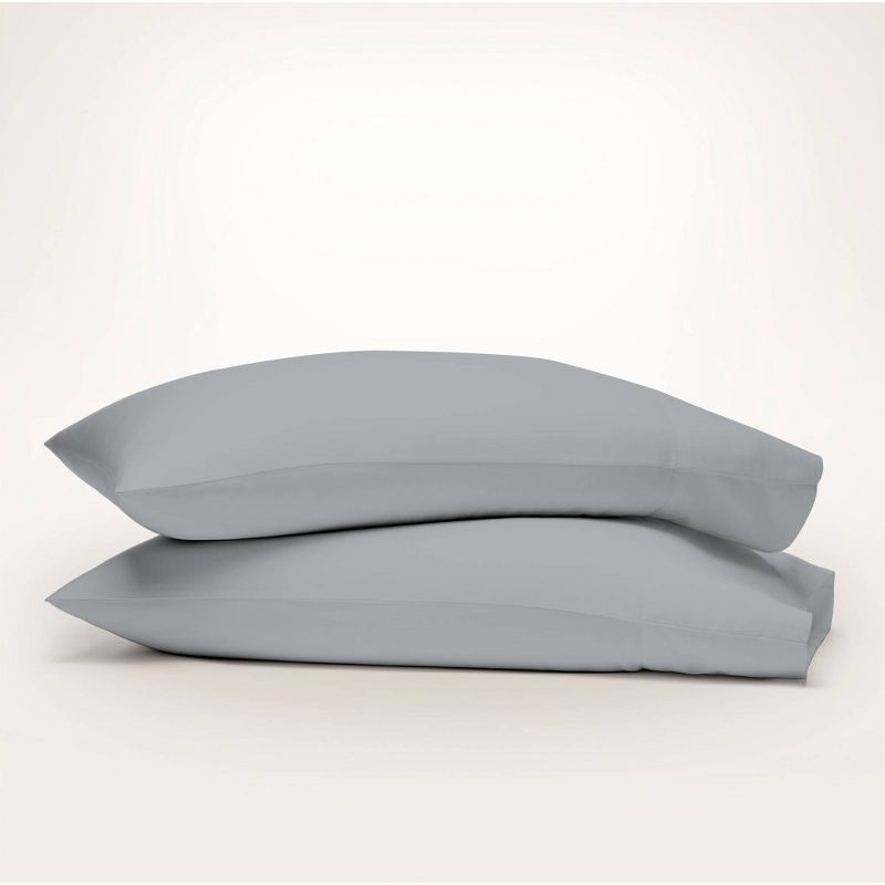 Purity Home King 300 Thread Count Organic Cotton Brushed Percale Pillowcase Light Gray: STANDARD 100 by OEKO-TEX Certified