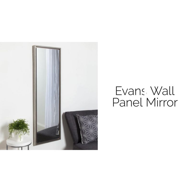 16" x 48" Evans Framed Wall Panel Mirror Black - Kate and Laurel: Contemporary Full Body, Floating Design, Easy Mount