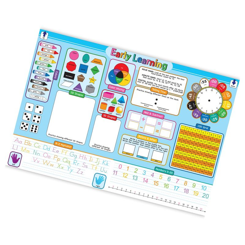 Ashley Productions® Placemat Studio™ Smart Poly® Early Learning Education Basics Learning Placemat, 13" x 19", Single Sided, Pack of 10