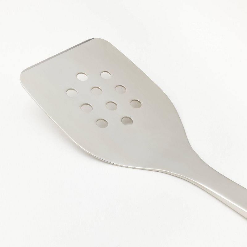 Stainless Steel Slotted Turner Silver - Figmint™: Metal Spatula for Cooking, Dishwasher-Safe, 12.99" Length