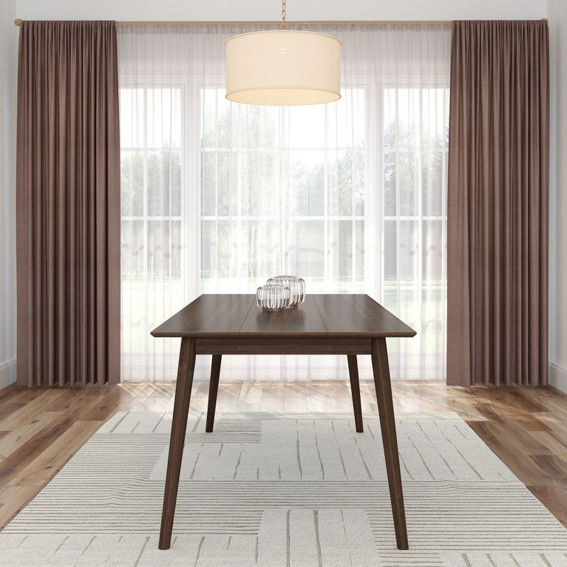 Plank+Beam 72" Mid Century Modern Dining Table, Solid Wood Kitchen & Dining Room Table for 6, Walnut