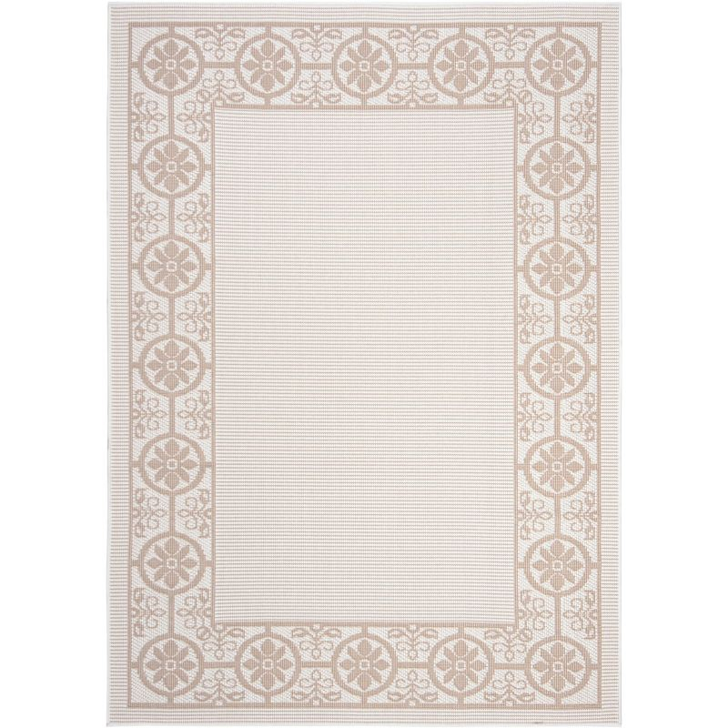 Bermuda BMU815 Power Loomed Indoor/Outdoor Machine Washable Area Rug - Ivory/Beige - 5'3"x7'6" - Safavieh