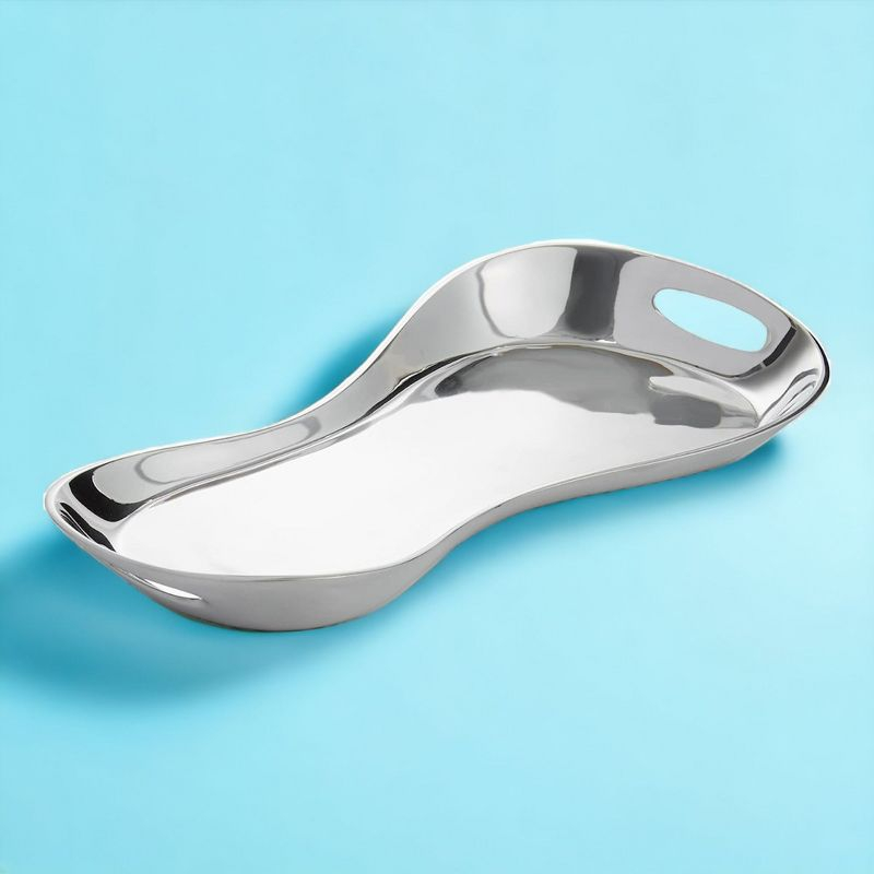 Nambe Morphik Handled Metal Alloy Tray, Large Serving Platter Can Be Heated or Chilled