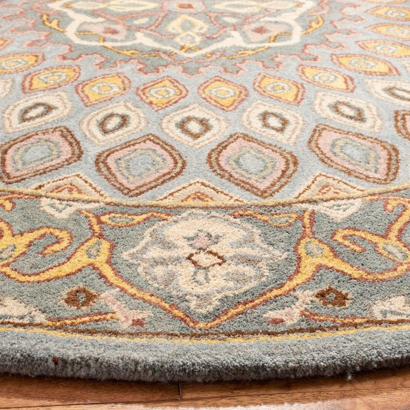 Heritage HG914 Hand Tufted Area Rug - Blue/Grey - 8' round - Safavieh.