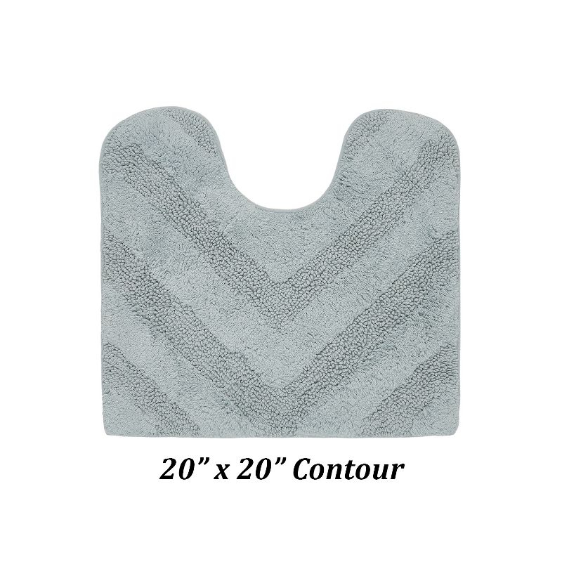 Better Trends Hugo 100% Cotton Tufted Non-Slip Backing Bath Rug 20" x 20" Contour - Blue