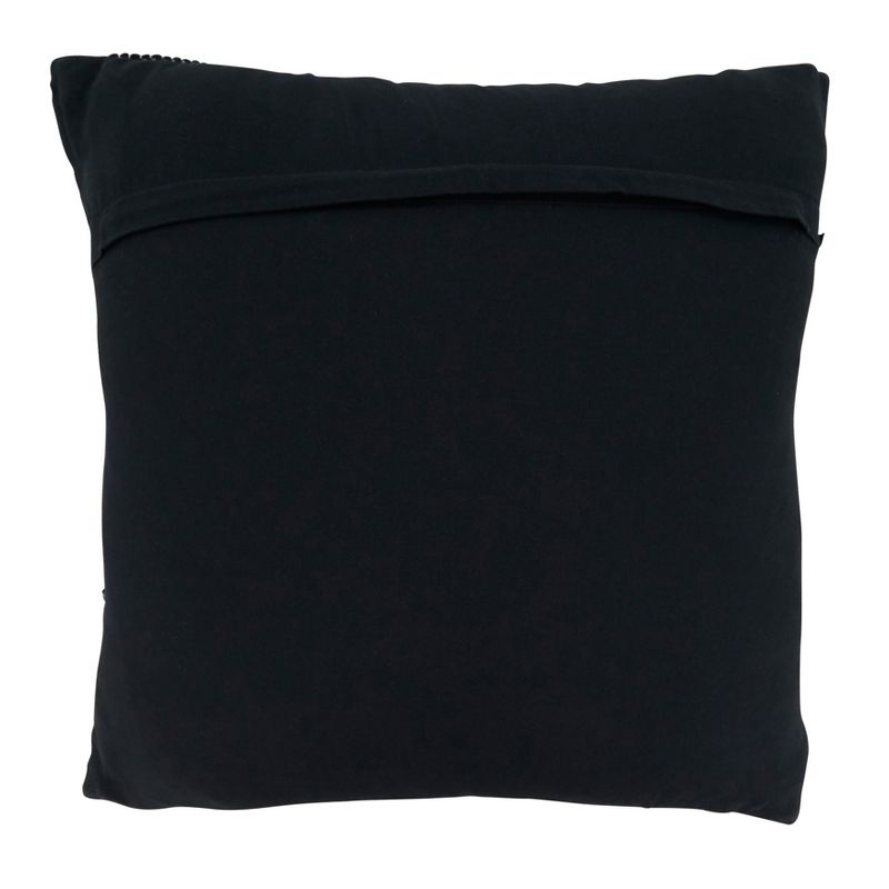 Saro Lifestyle Chindi Throw Pillow With Poly Filling, Black, 22" x 22"