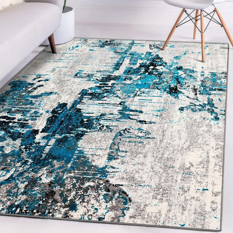 Luxe Weavers Contemporary Abstract Area Rug, Turquoise 5x7
