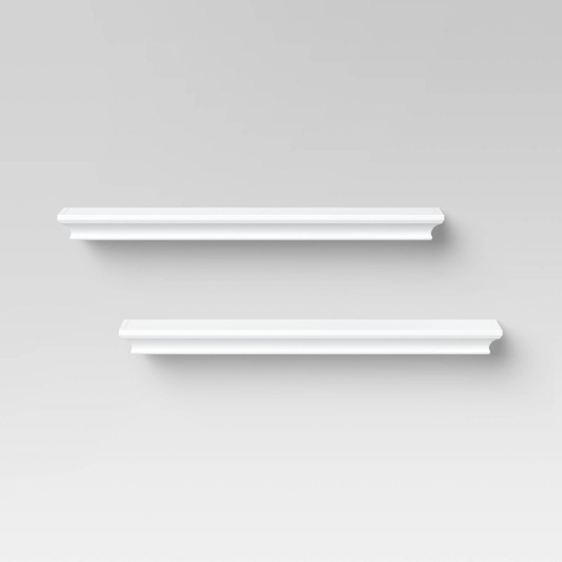 2pc Traditional Wall Shelf Set White - Threshold™: MDF, Open Shelving, Includes Mounting Hardware