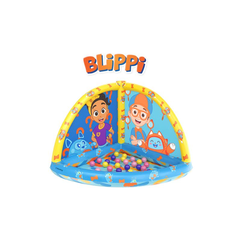 World Tech Toys Moonbug Blippi Inflatable Quarter Circle Open Ball Pit