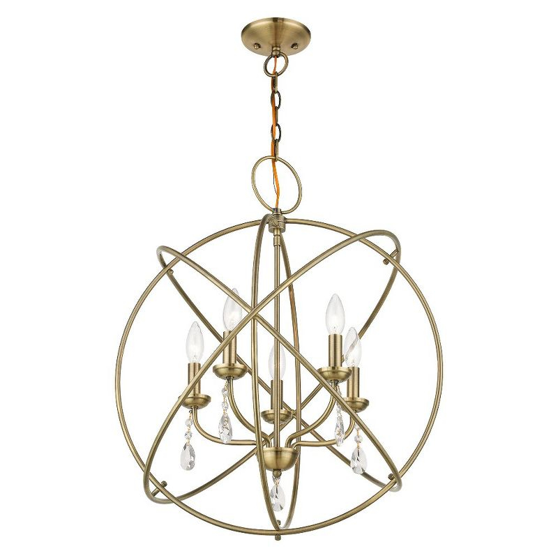 Livex Lighting Aria 5 - Light Chandelier in  Antique Brass