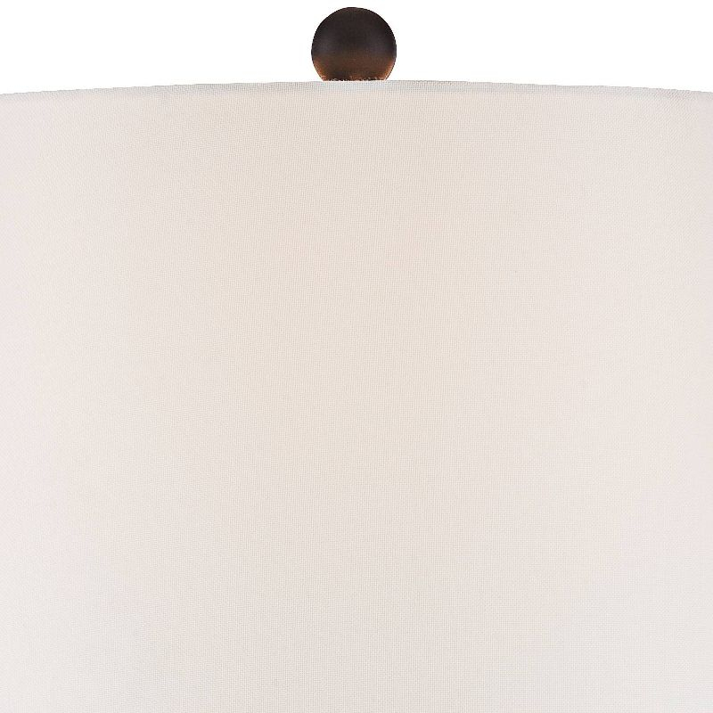 360 Lighting Dolbey Rustic Farmhouse Table Lamps 28" Tall Set of 2 Bronze Off White Drum Shade for Bedroom Living Room Bedside Nightstand Office House