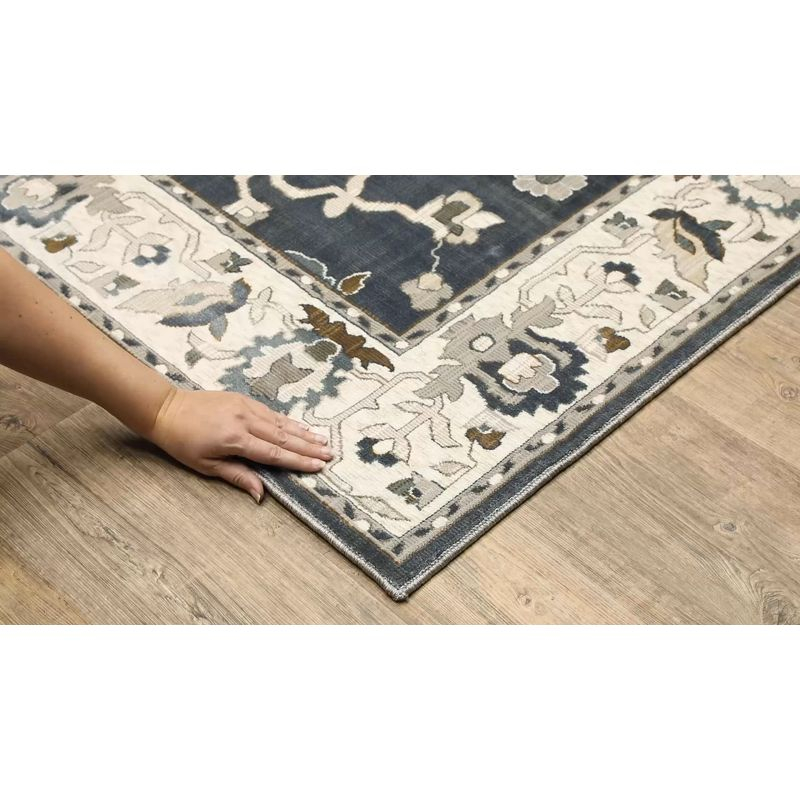 Oriental Weavers Ellington ELL08 Blue/ Beige Indoor Area Rug - 2'3" x 7'6"