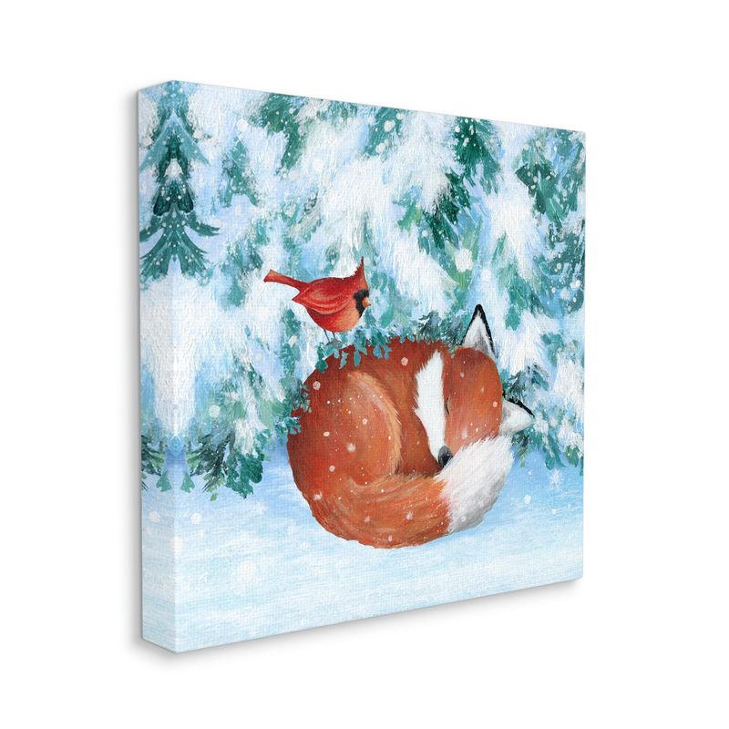Stupell Industries Sleeping Fox in Snow, 17'' x 17''