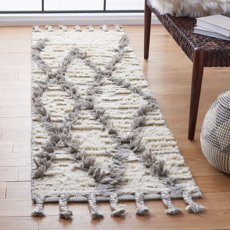 Kenya KNY954 Hand Woven Runner Rug - Ivory/Gray - 2'3"x8' - Safavieh.