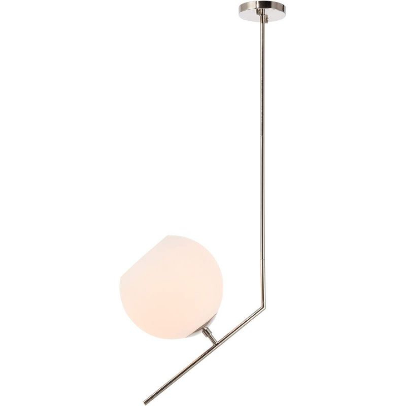 Elegant Lighting Ryland 1 light Chrome and Frosted White glass pendant