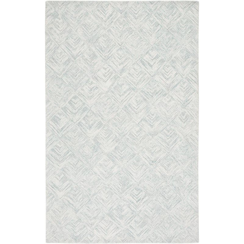 Abstract ABT428 Handmade Indoor Accent Rug - Grey/Turquoise - 3'x5' - Safavieh