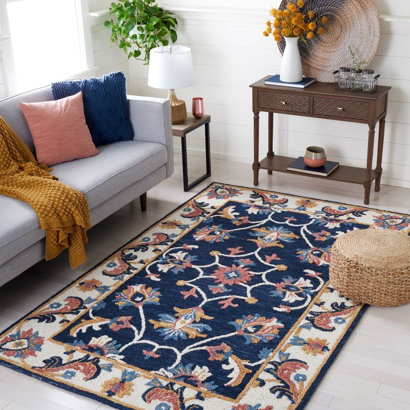 Blossom BLM176 Hand Tufted Area Rug - Blue/Ivory - 3'x5' - Safavieh.