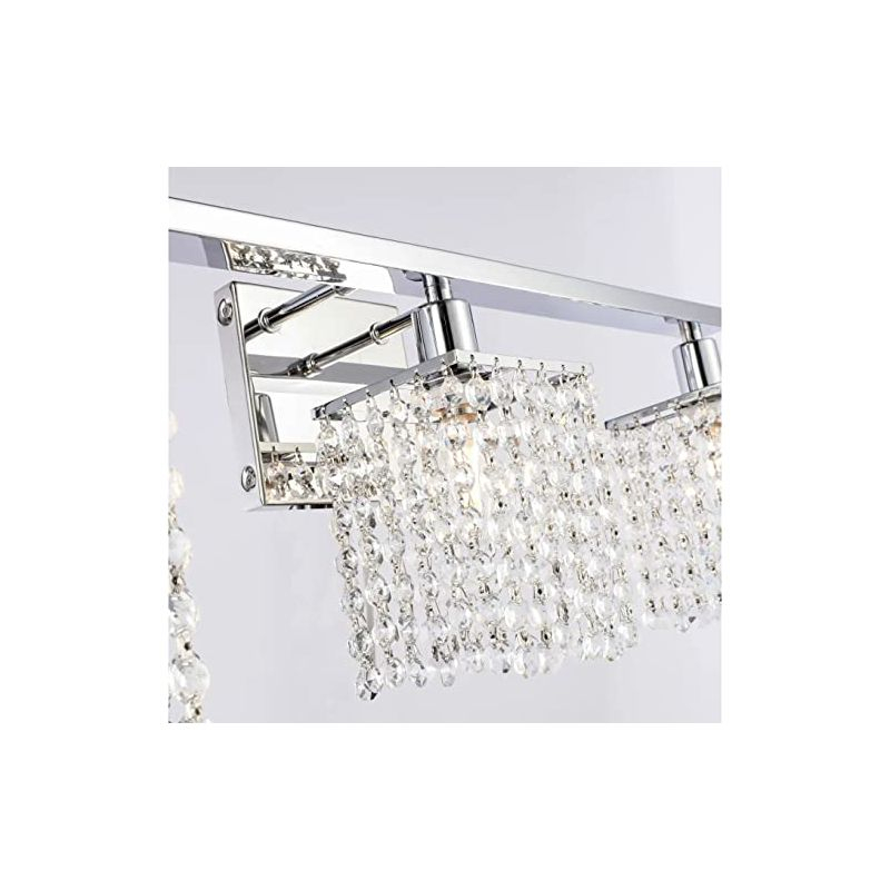 Elegant Lighting Phineas 4 lights bath sconce in black with clear crystals
