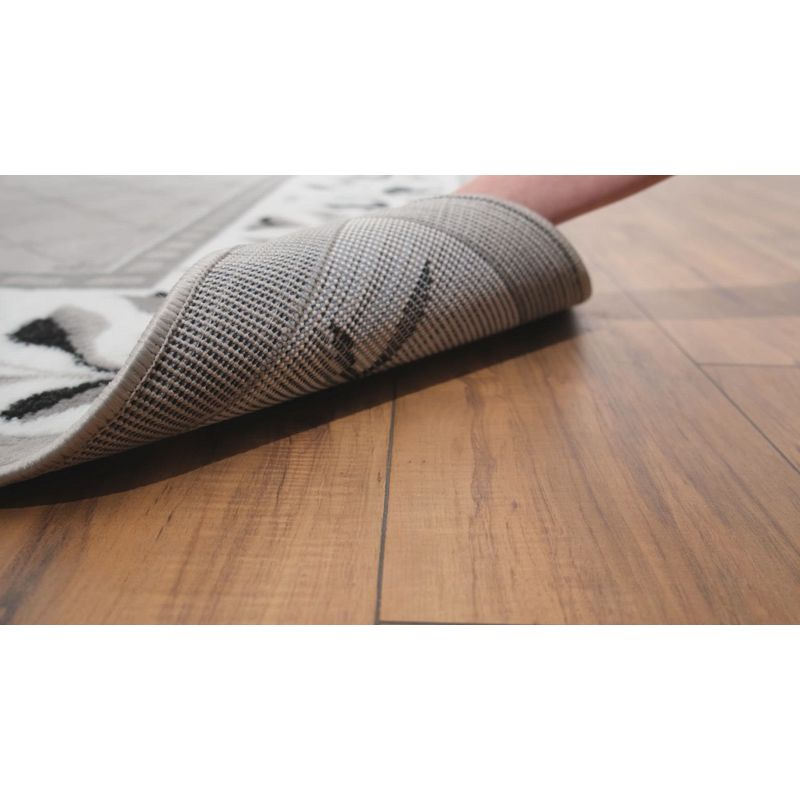 Home Dynamix Premium Aydin Traditional Diamond Floral Area Rug, Grey/Ivory, 3'7"x5'2"