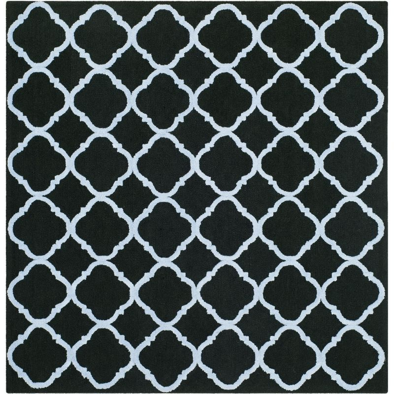 Newport NPT430 Hand Hooked Area Rug - Black/Blue - 5'x5' - Safavieh.