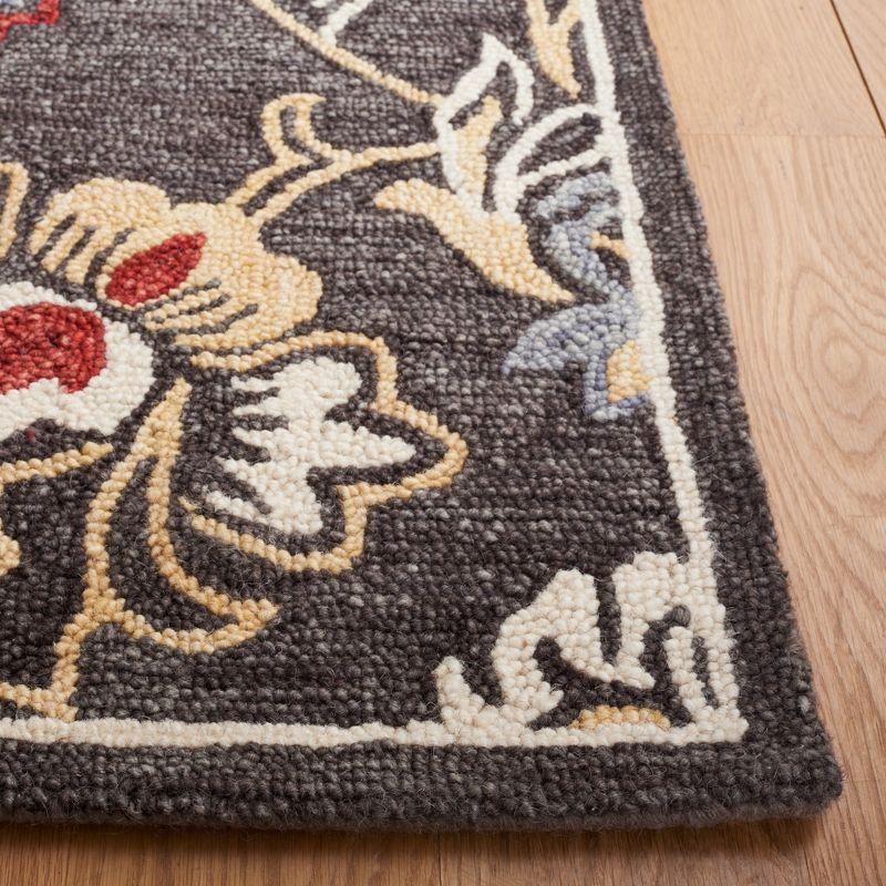 Blossom BLM276 Hand Tufted Area Rug - Dark Grey/Yellow - 6'x6' - Safavieh.