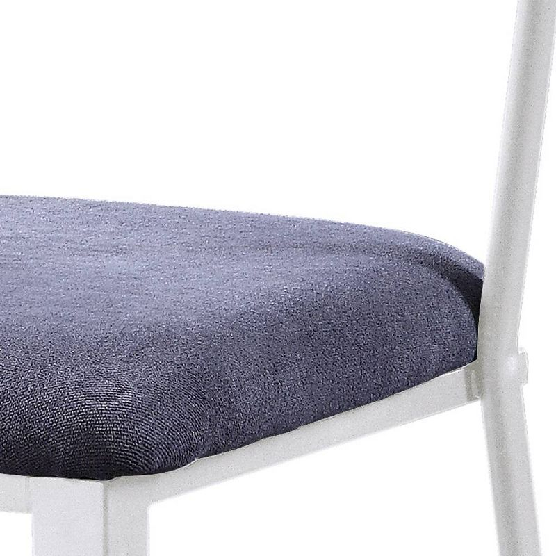 Cargo 24" Counter Height Barstool Gray Fabric and White - Acme Furniture: Cotton Upholstery, Metal Frame, Adjustable Height