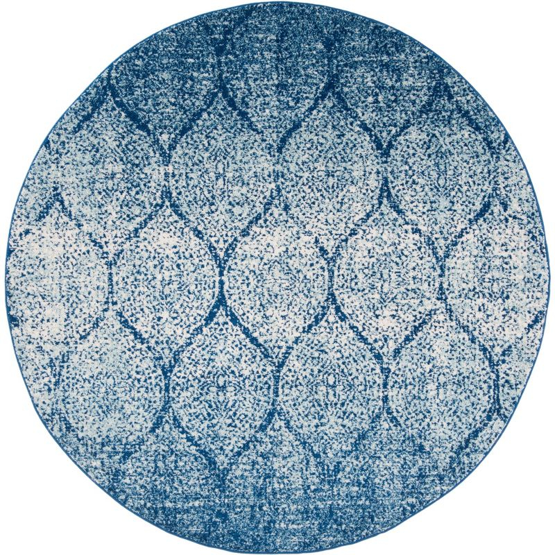 Madison MAD604 Power Loomed Indoor Area Rug - Navy/Blue - 6'7" Round - Safavieh