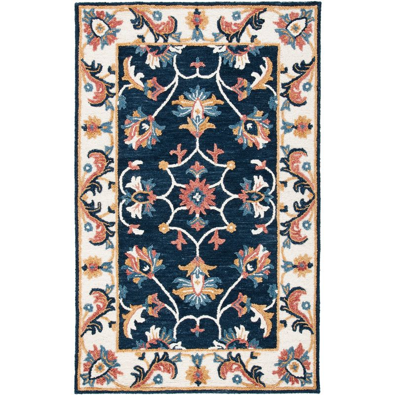Blossom BLM176 Hand Tufted Area Rug - Blue/Ivory - 3'x5' - Safavieh.