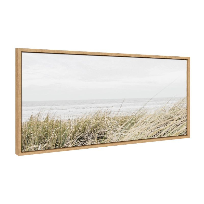 Kate and Laurel Sylvie East Beach Framed Canvas by Amy Peterson Art Studio, 18x40, Natural