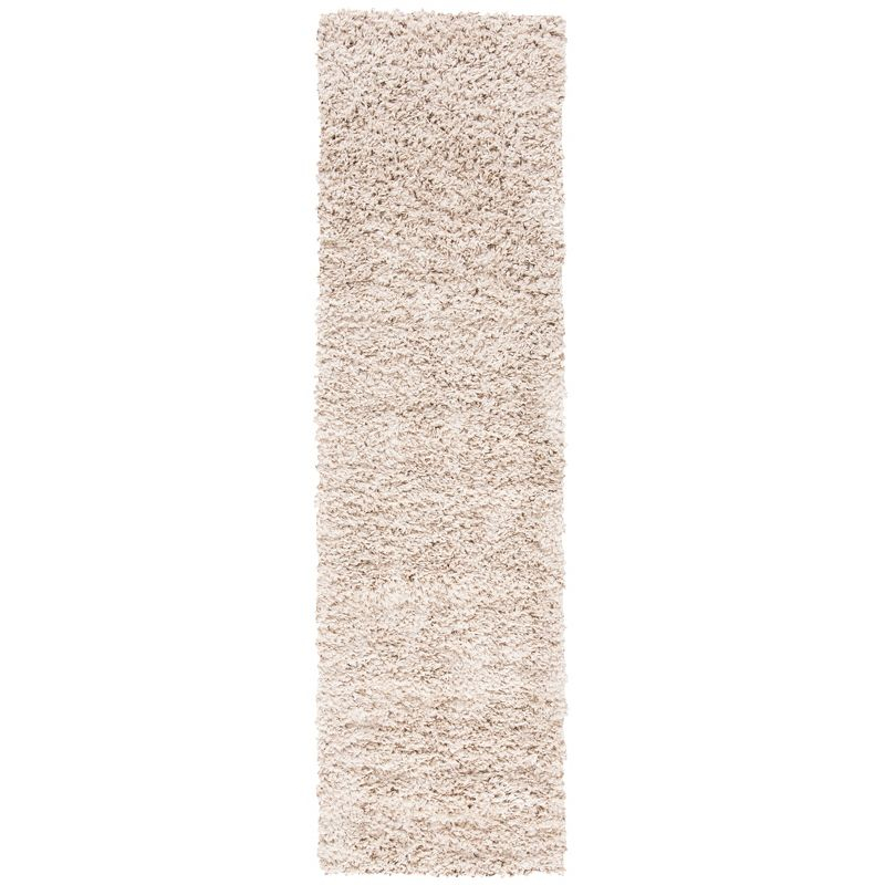August Shag AUG200 Power Loomed Indoor Runner Rug - Beige - 2'x11' - Safavieh