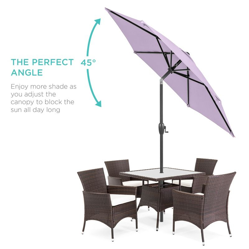 Best Choice Products 7.5ft Heavy-Duty Outdoor Market Patio Umbrella w/ Push Button Tilt, Easy Crank - Lavender