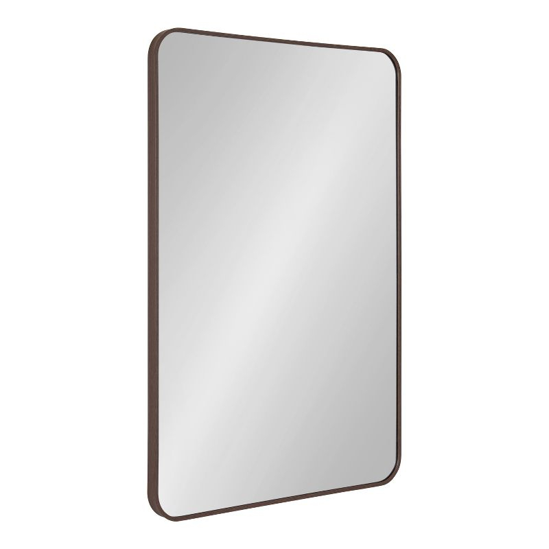 Kate and Laurel Zayda Radius Rectangle Framed Wall Mirror, 24x36, Walnut Brown