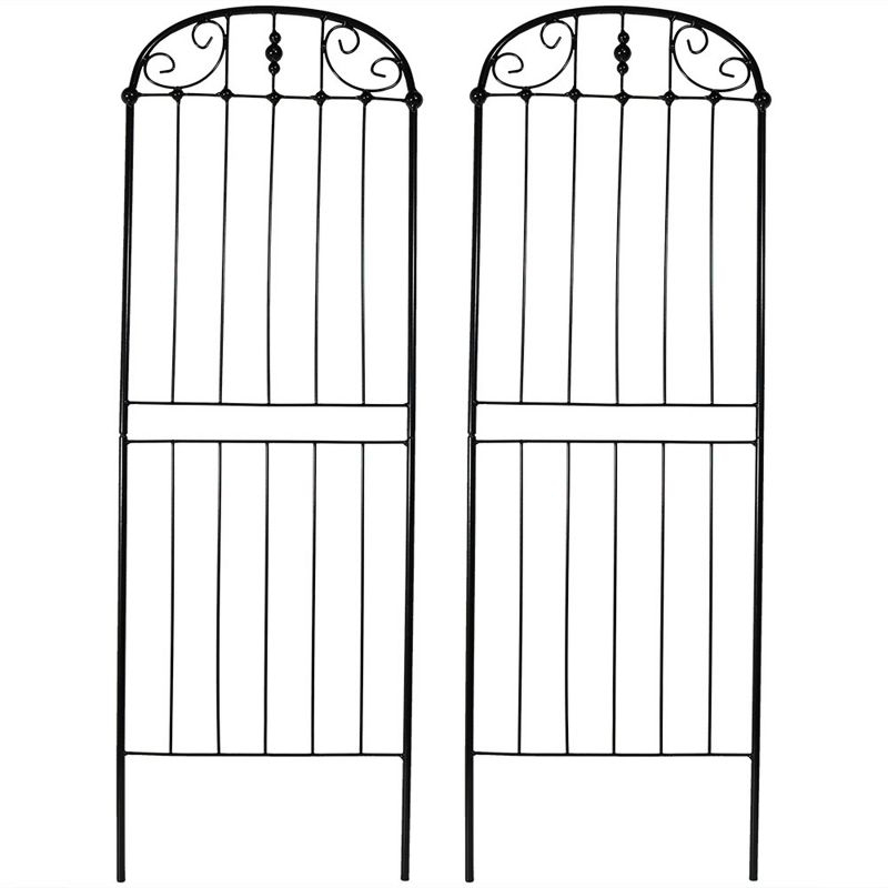 Sunnydaze Metal Wire Traditional Garden Trellis for Climbing Plants and Flowers - 32" H - Black - 2-Pack