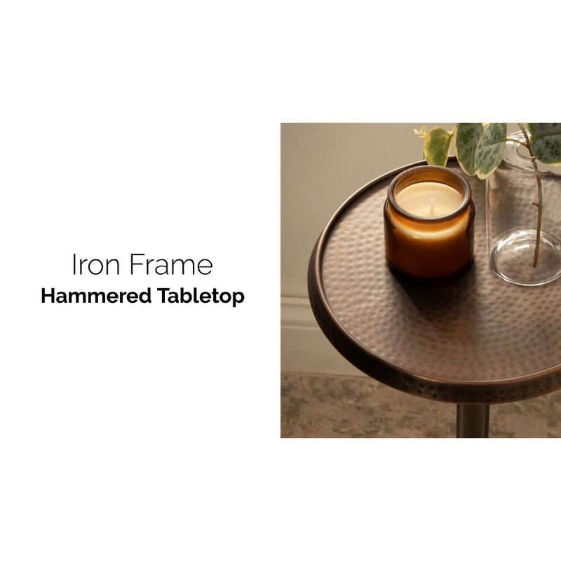 Kate and Laurel Sanzo Round Metal Drink Table, 9x9x23, Gold
