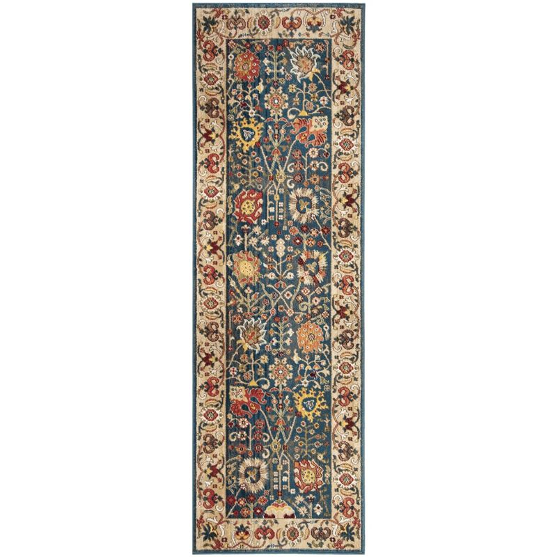 Kashan KSN303 Power Loomed Runner Rug - Blue/Tan - 2'6"x8' - Safavieh